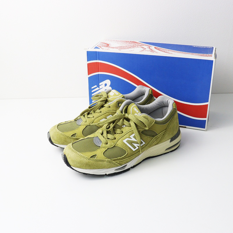  прекрасный товар MADE IN UK New balance NEW BALANCEwi мужской 991 GREEN MOSS спортивные туфли US8l оттенок бежевого примерно 25cm[2400014687156]