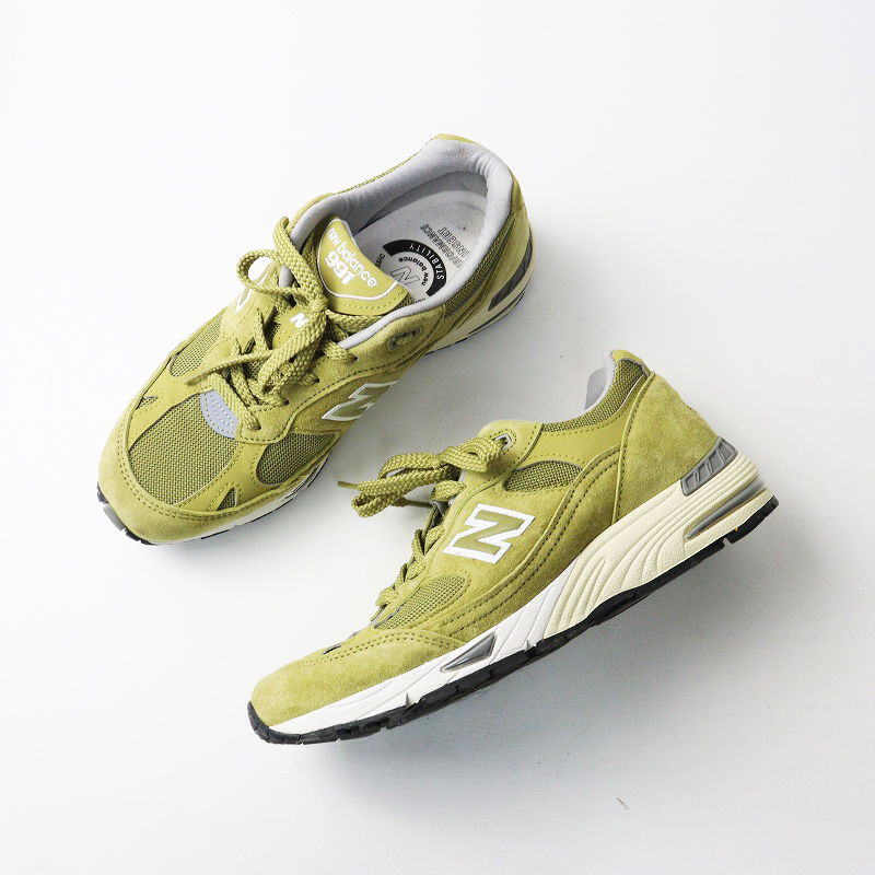  прекрасный товар MADE IN UK New balance NEW BALANCEwi мужской 991 GREEN MOSS спортивные туфли US8l оттенок бежевого примерно 25cm[2400014687156]