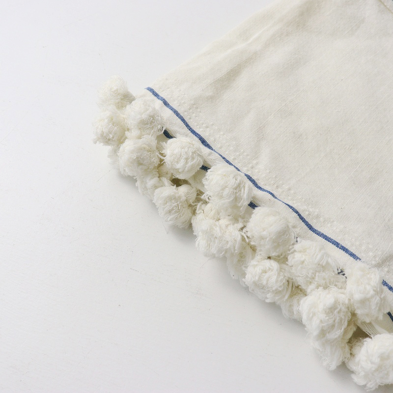 ドーサ dosa オーガニックカディコットン ボンボン付き ショール キナリ┃インド製 生成り ストール タッセル付き【2400014703757】_画像5