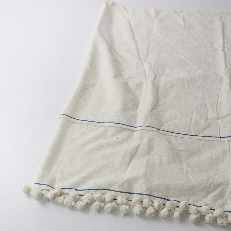 ドーサ dosa オーガニックカディコットン ボンボン付き ショール キナリ┃インド製 生成り ストール タッセル付き【2400014703757】_画像6