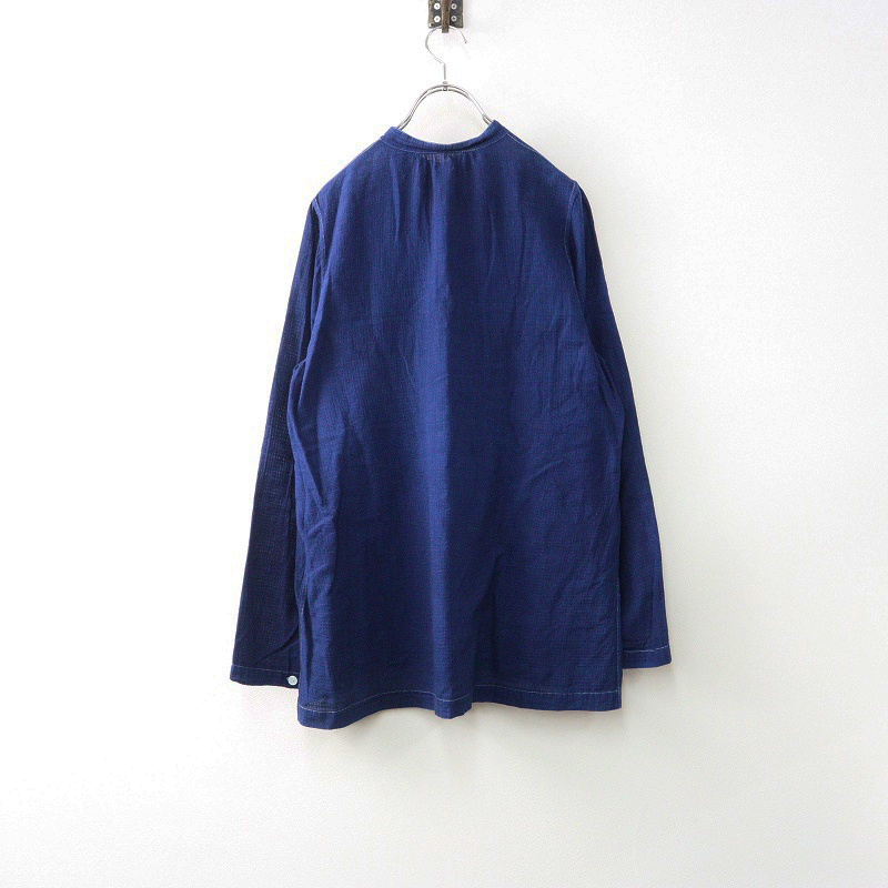 ドーサ dosa カディコットンスキッパーチュニックプルオーバーブラウス 2 インディゴ染 ネイビー┃インド製【2400014703818】_画像2