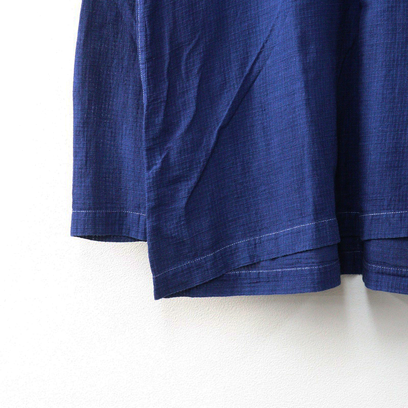 ドーサ dosa カディコットンスキッパーチュニックプルオーバーブラウス 2 インディゴ染 ネイビー┃インド製【2400014703818】_画像4