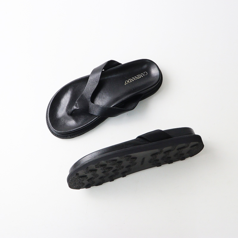 ドゥーズィエムクラス Deuxieme Classe CAMINANDO カミナンド レザートングサンダル 7＼ブラック 24-25cm シューズ【2400014705294】_画像2