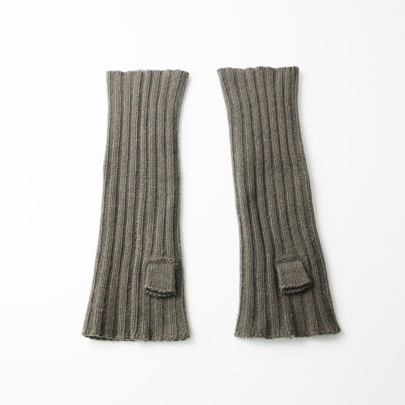 ドゥーズィエムクラス Deuxieme Classe CARIAGGI アームウォーマー＼カーキグレー カシミヤ100% ニット 手袋【2400014705218】_画像3