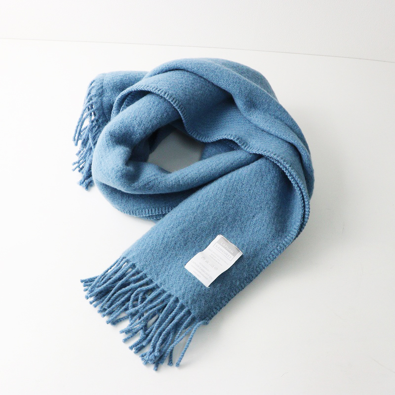 ラプアンカンクリ LAPUAN KANKURIT ポケットショール Maria ｜ブルー フリンジ ウール マフラー 大判【2400014692525】_画像3