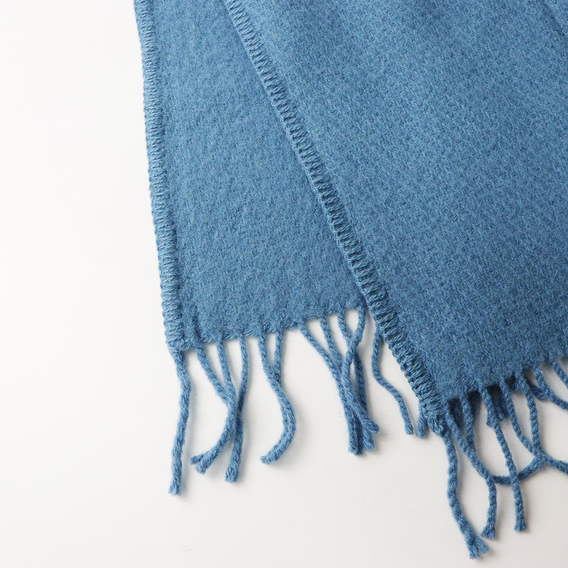 ラプアンカンクリ LAPUAN KANKURIT ポケットショール Maria ｜ブルー フリンジ ウール マフラー 大判【2400014692525】_画像4
