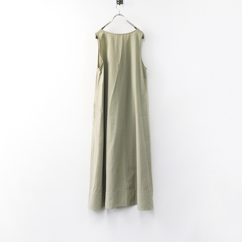 美品 定価15400円 ジムフレックス GYMPHLEX FLAIR DRESS ノースリーブフレアドレス 14 薄カーキ┃ワンピース【2400014702828】_画像2