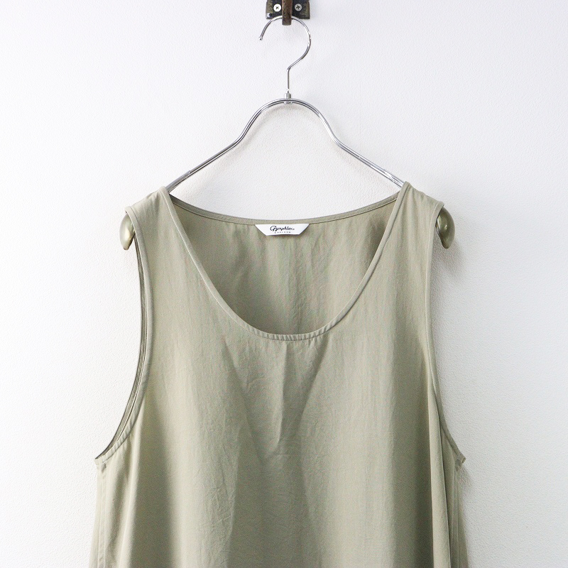 美品 定価15400円 ジムフレックス GYMPHLEX FLAIR DRESS ノースリーブフレアドレス 14 薄カーキ┃ワンピース【2400014702828】_画像3