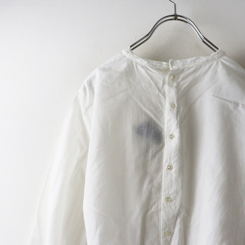 未使用 ハウピア haupia レース バックボタン ブラウス 38|オフホワイト トップス 長袖 シャツ【2400014694628】_画像5