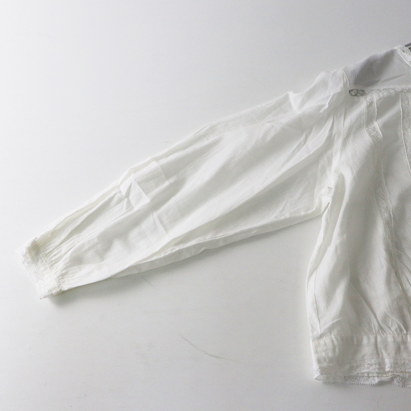 未使用 ハウピア haupia レース バックボタン ブラウス 38|オフホワイト トップス 長袖 シャツ【2400014694628】_画像7