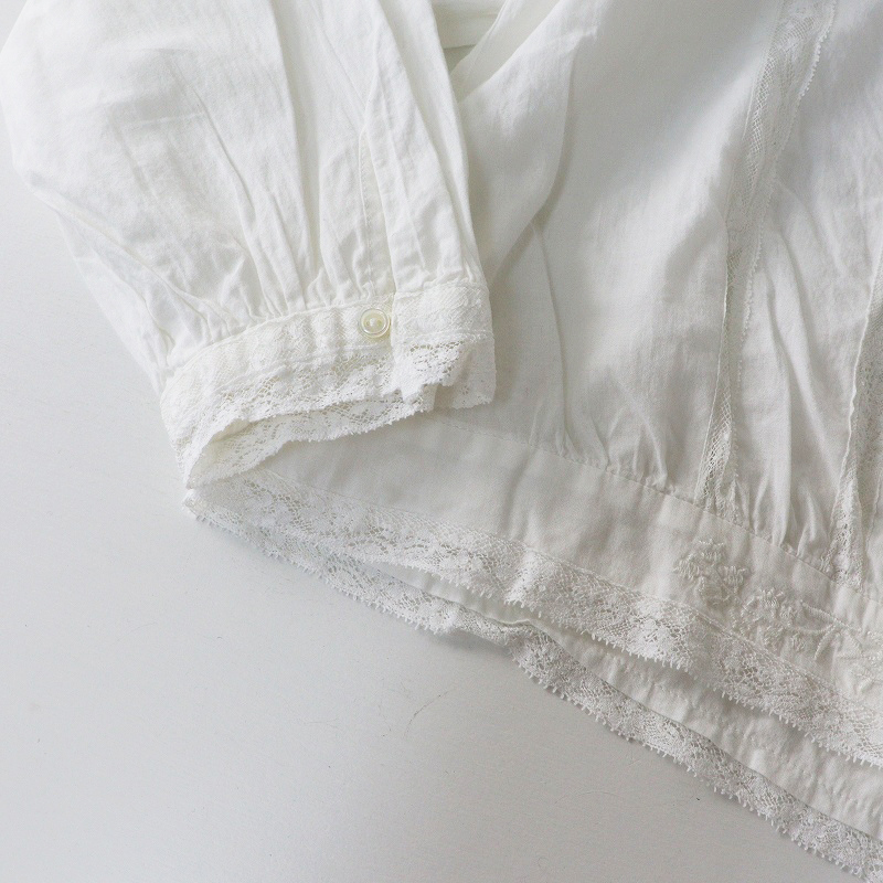 未使用 ハウピア haupia レース バックボタン ブラウス 38|オフホワイト トップス 長袖 シャツ【2400014694628】_画像8