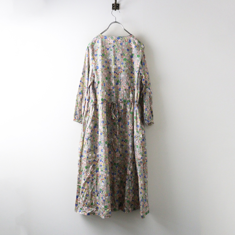 未使用 ハウピア haupia おばあちゃんのボタン缶 ノーカラー ワンピース 38｜グレー トップス ドレス【2400014694635】_画像2