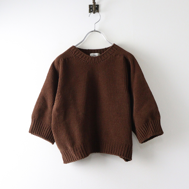 新品 未使用 2025AW 今季 完売品 イエナ IENA SCARLET ニットプルオーバー F‖ブラウン ミドルゲージ コーデュロイ【2400014702057】_画像1