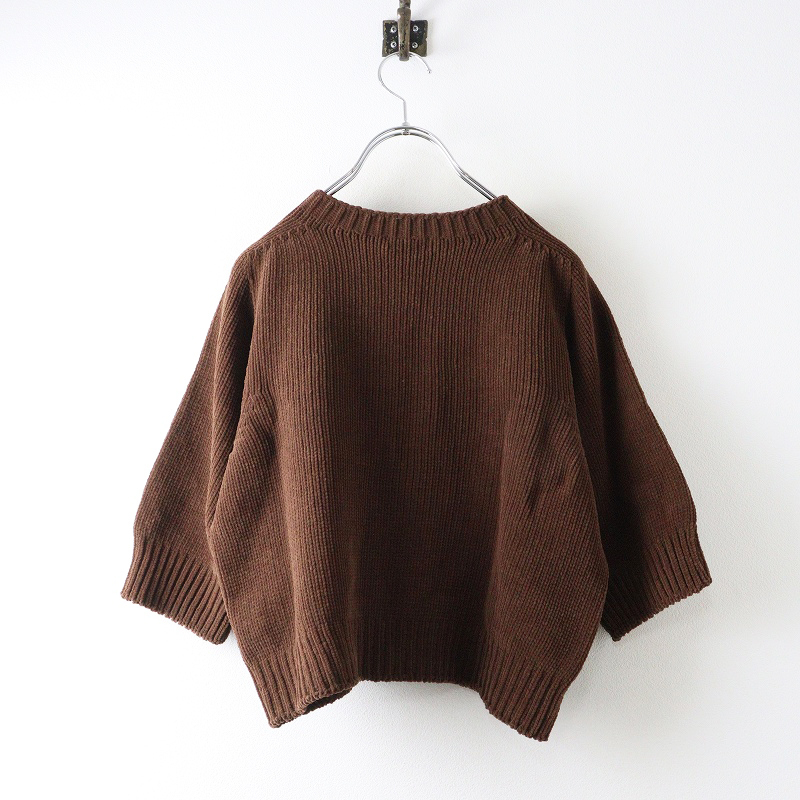 新品 未使用 2025AW 今季 完売品 イエナ IENA SCARLET ニットプルオーバー F‖ブラウン ミドルゲージ コーデュロイ【2400014702057】_画像2