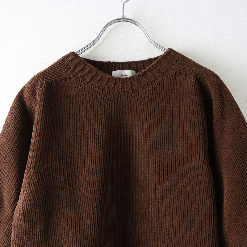 新品 未使用 2025AW 今季 完売品 イエナ IENA SCARLET ニットプルオーバー F‖ブラウン ミドルゲージ コーデュロイ【2400014702057】_画像3