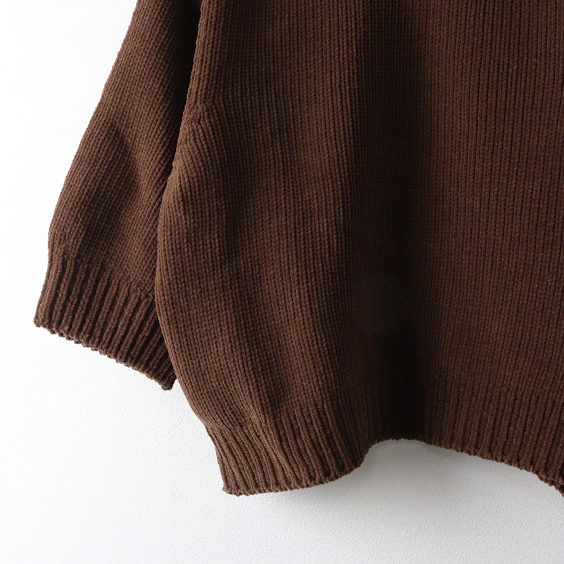 新品 未使用 2025AW 今季 完売品 イエナ IENA SCARLET ニットプルオーバー F‖ブラウン ミドルゲージ コーデュロイ【2400014702057】_画像4