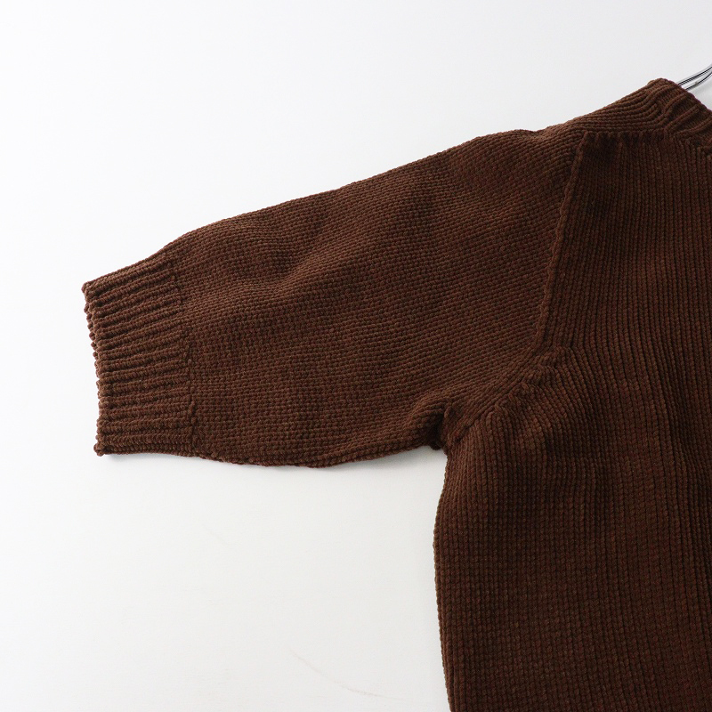 新品 未使用 2025AW 今季 完売品 イエナ IENA SCARLET ニットプルオーバー F‖ブラウン ミドルゲージ コーデュロイ【2400014702057】_画像6