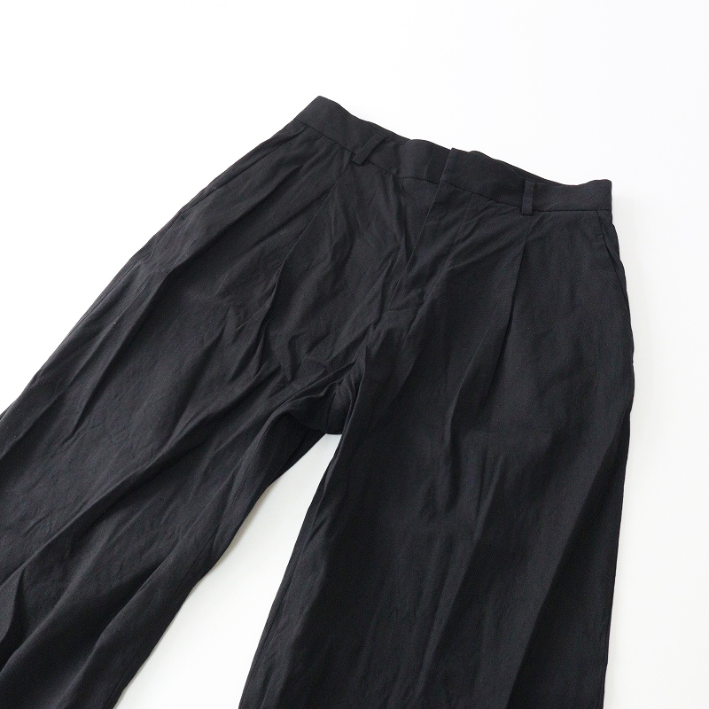 ドゥーズィエムクラス Deuxieme Classe Li/Ny Modern Wide パンツ 38 ブラック┃黒 タック入ワイドシルエット【2400014684131】_画像5
