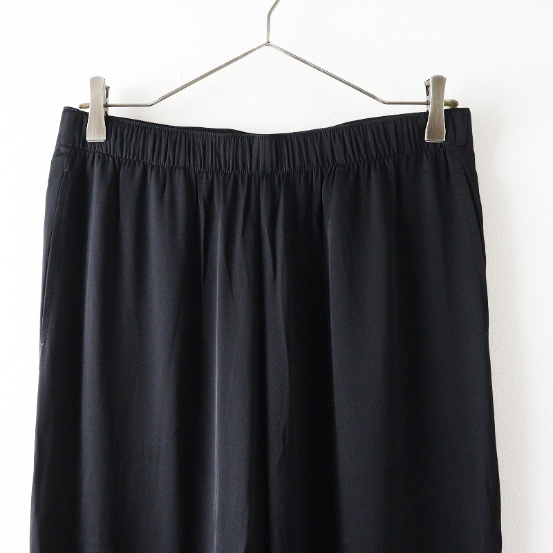 定番 人気 定価3.1万 ドゥーズィエムクラス MUSE de Deuxieme Classe シルクサテン イージーパンツ 38 ブラック┃黒【2400014684117】_画像3