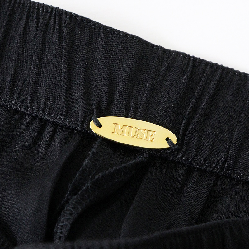 定番 人気 定価3.1万 ドゥーズィエムクラス MUSE de Deuxieme Classe シルクサテン イージーパンツ 38 ブラック┃黒【2400014684117】_画像6