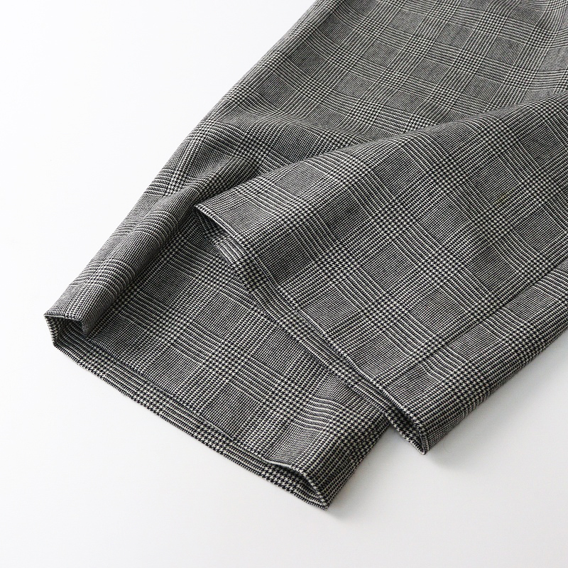 美品 定価18480円 モリスアンドサンズ MORRIS & SONS ウール ワイドチェックイージーパンツ 0 グレー┃グレンチェック【2400014703979】_画像6