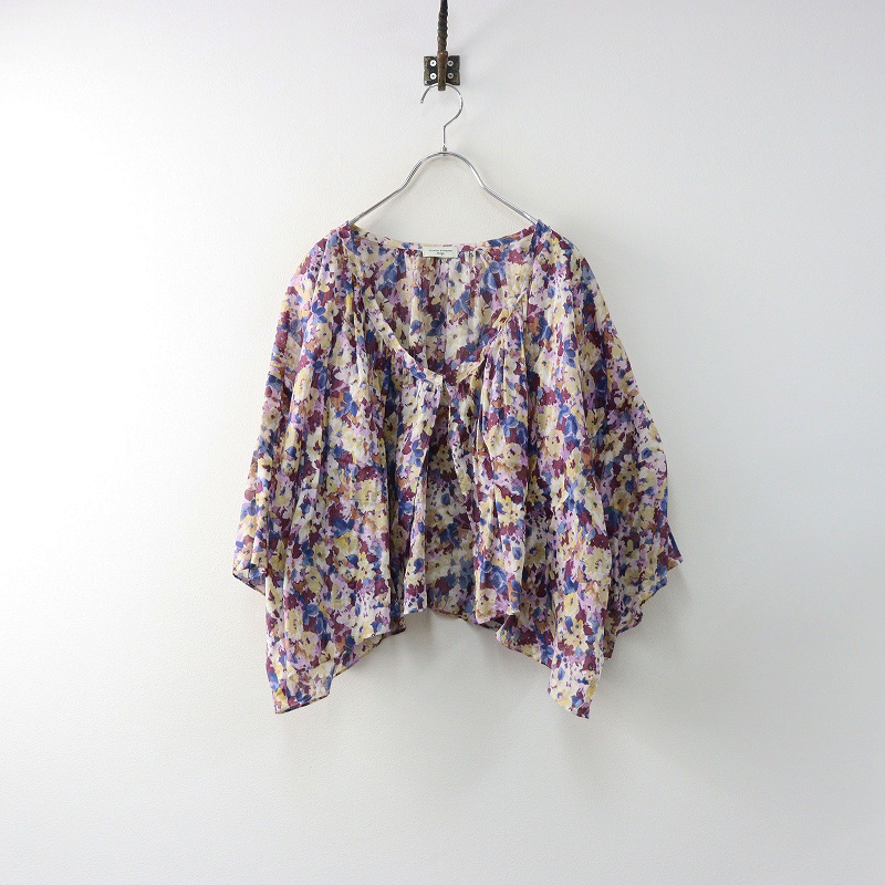 ジャーナルスタンダードレサージュ JOURNAL STANDARD L'ESSAGE フラワープリントブラウス＼ピンク系 綿麻 ワイド シャツ【2400014713046】_画像1