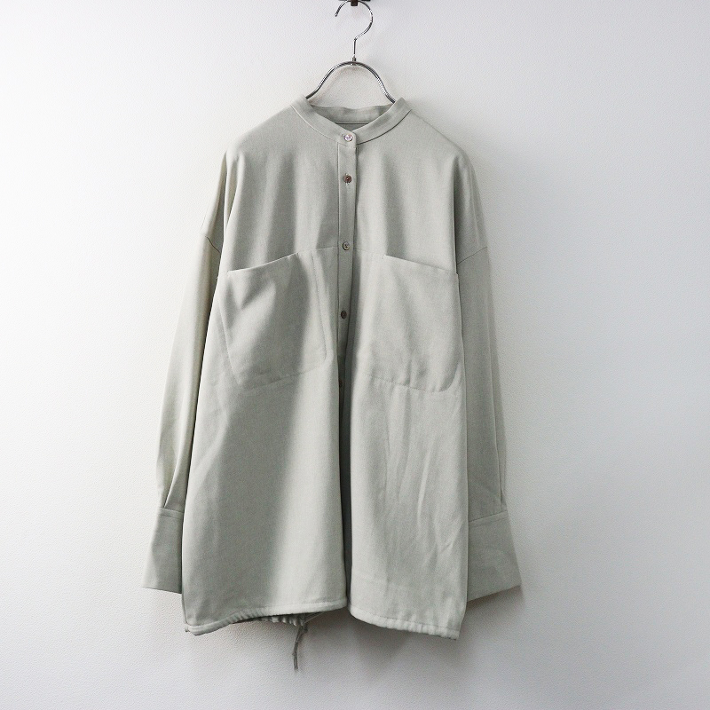 美品 2024AW ジャーナルスタンダード JOURNAL STANDARD ウーリッシュツイルドロストシャツ＼グレー バンドカラー【2400014709728】_画像1