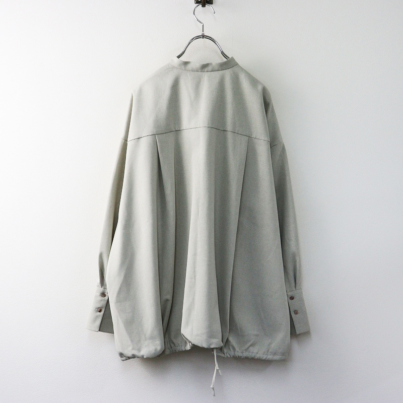 美品 2024AW ジャーナルスタンダード JOURNAL STANDARD ウーリッシュツイルドロストシャツ＼グレー バンドカラー【2400014709728】_画像2