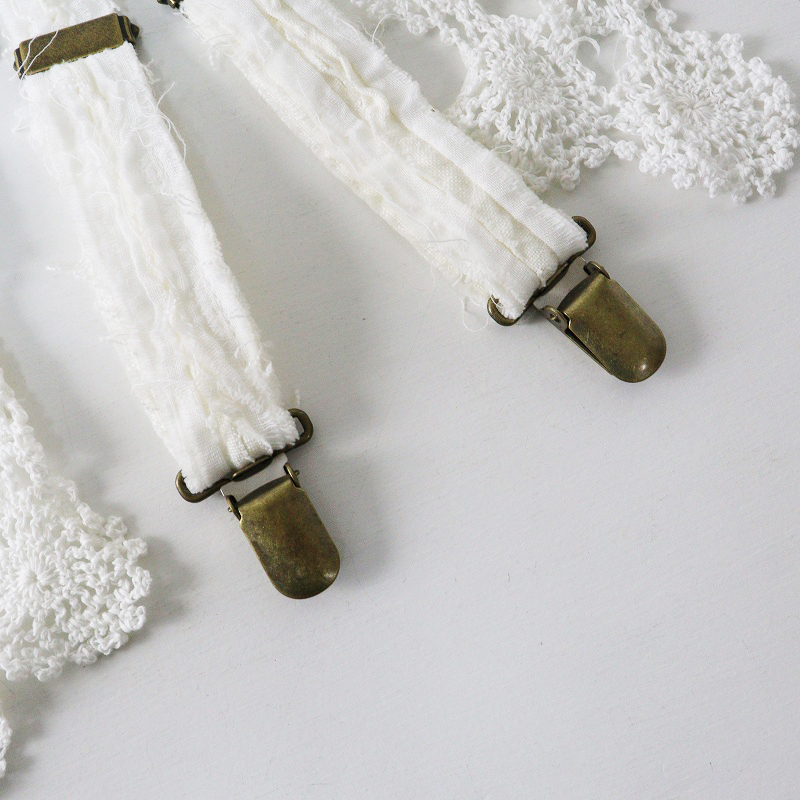 美品 キャピタル KAPITAL かぎ針レースベストサスペンダー F\ホワイト 小物【2400014710274】_画像3