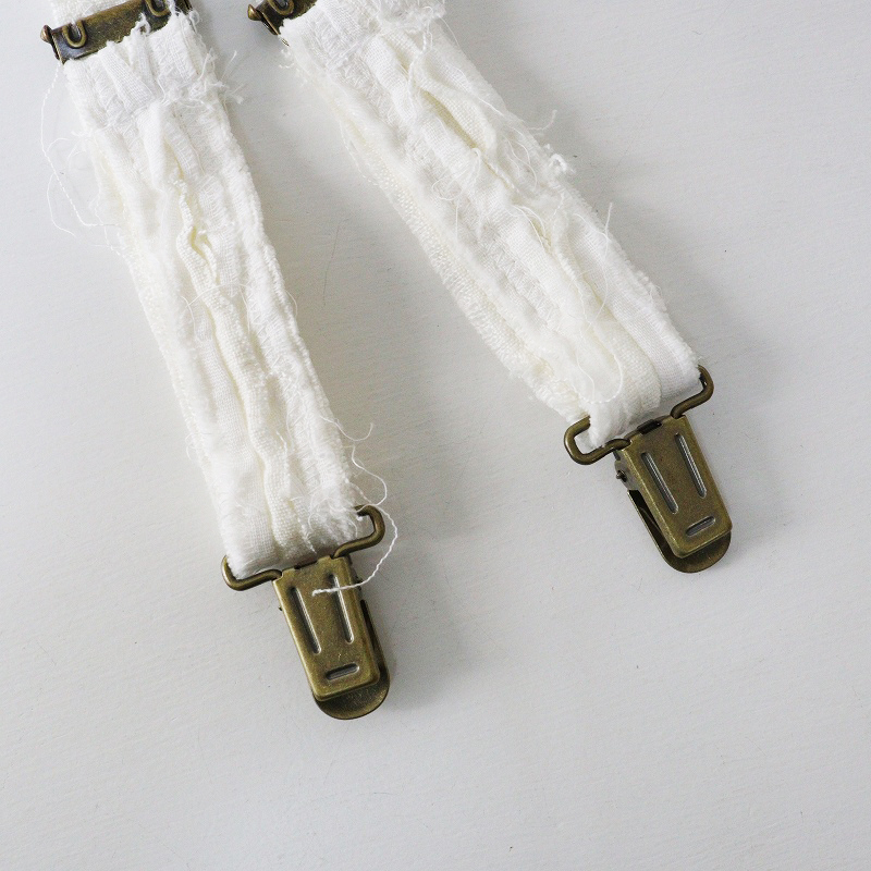 美品 キャピタル KAPITAL かぎ針レースベストサスペンダー F\ホワイト 小物【2400014710274】_画像4