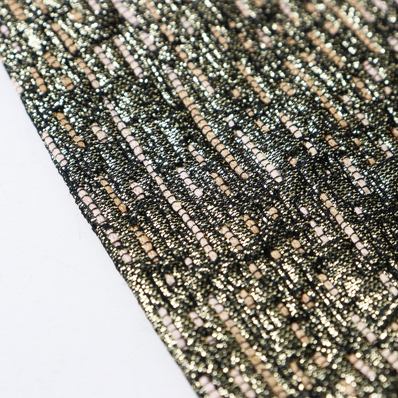 バイマレーネビルガー BY MALENE BIRGER グリッターデザイン 半袖 スリット ブラウス 34/ゴールド【2400014538328】_画像6