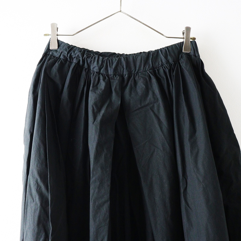ミズイロインド mizuiro ind コットンタイプライタークロス ガウチョパンツ 1|ブラック ボトムス スカーチョ【2400014695045】_画像3