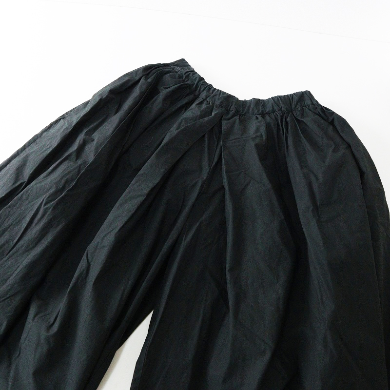 ミズイロインド mizuiro ind コットンタイプライタークロス ガウチョパンツ 1|ブラック ボトムス スカーチョ【2400014695045】_画像4
