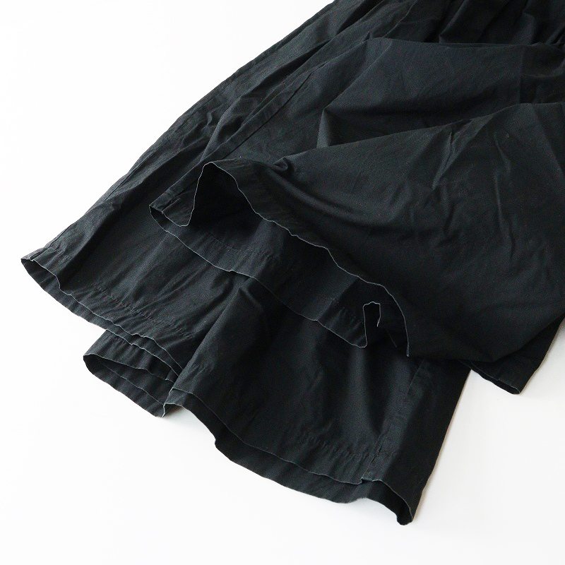 ミズイロインド mizuiro ind コットンタイプライタークロス ガウチョパンツ 1|ブラック ボトムス スカーチョ【2400014695045】_画像5