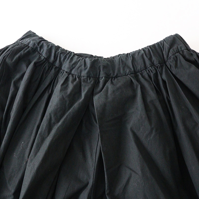 ミズイロインド mizuiro ind コットンタイプライタークロス ガウチョパンツ 1|ブラック ボトムス スカーチョ【2400014695045】_画像6