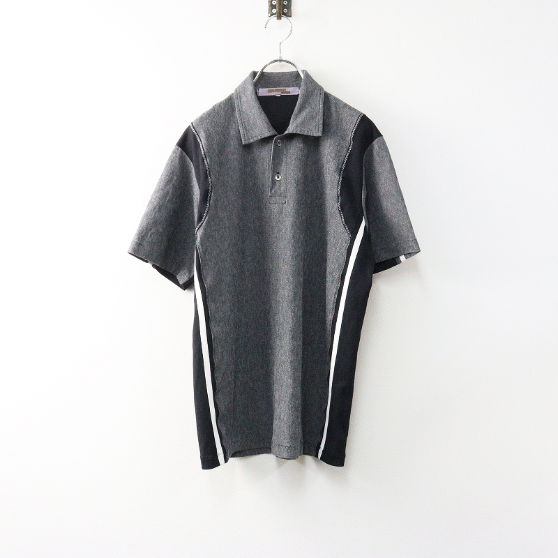 ジュンヤワタナベマン コムデギャルソン JUNYA WATANABE MAN サイドライン ニットポロシャツ M グレー┃トップス【2400014700459】_画像1