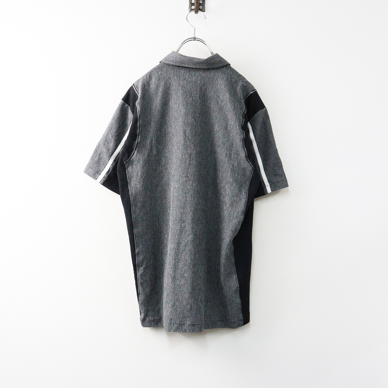 ジュンヤワタナベマン コムデギャルソン JUNYA WATANABE MAN サイドライン ニットポロシャツ M グレー┃トップス【2400014700459】_画像2