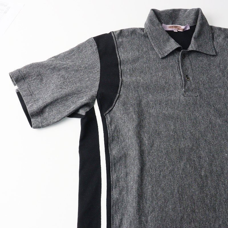 ジュンヤワタナベマン コムデギャルソン JUNYA WATANABE MAN サイドライン ニットポロシャツ M グレー┃トップス【2400014700459】_画像5