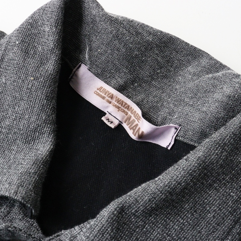 ジュンヤワタナベマン コムデギャルソン JUNYA WATANABE MAN サイドライン ニットポロシャツ M グレー┃トップス【2400014700459】_画像6