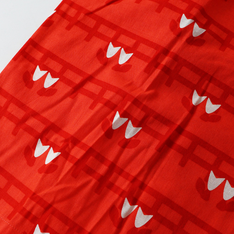 未使用 青衣 あをごろも AOGOROMO 京都 半袖ブラウス神社 F｜レッド シャツ カットソー 前開き【2400014694215】_画像7