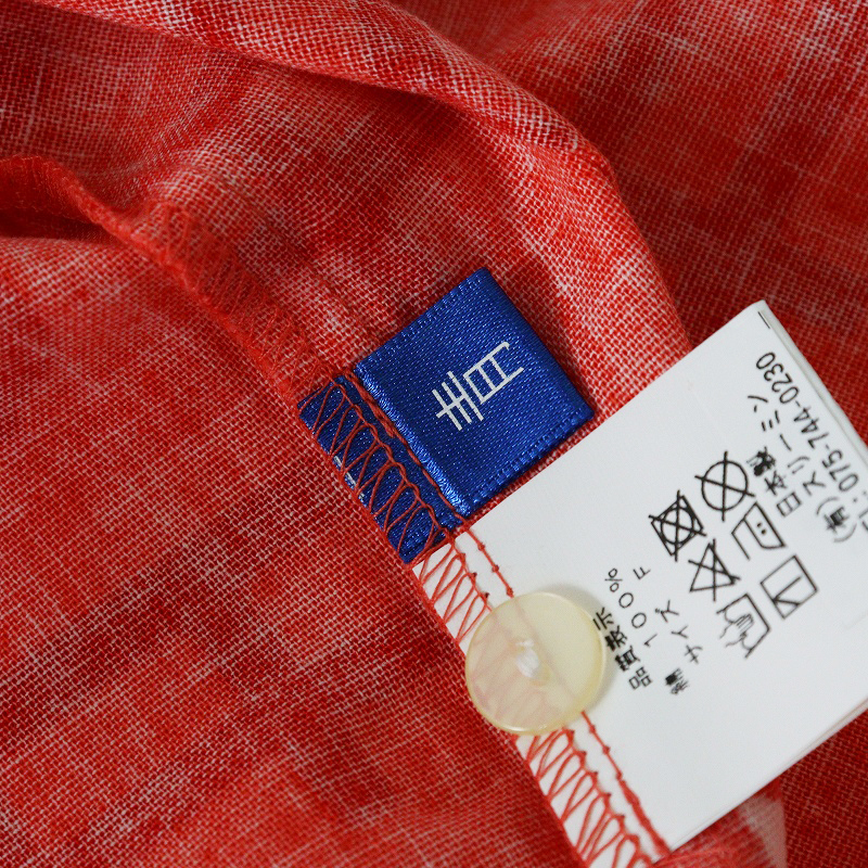 未使用 青衣 あをごろも AOGOROMO 京都 半袖ブラウス神社 F｜レッド シャツ カットソー 前開き【2400014694215】_画像9