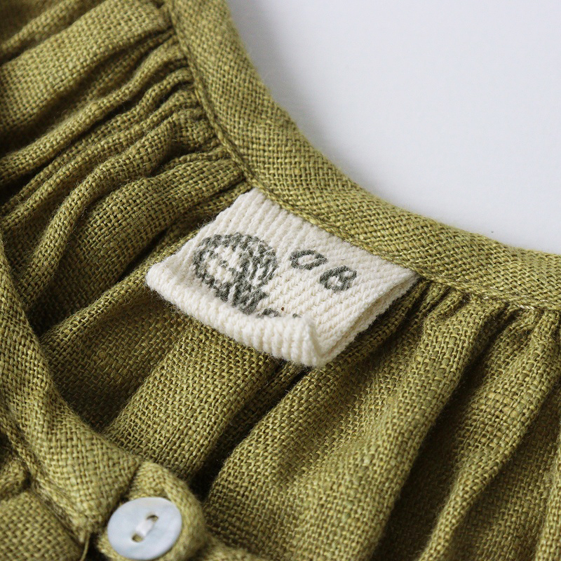 ナチュラン ゼロハチマブ 08MAB 染色加工 リネン メニィボタン プルオーバートップス フレアシルエット イエロー┃麻【2400014717983】_画像6