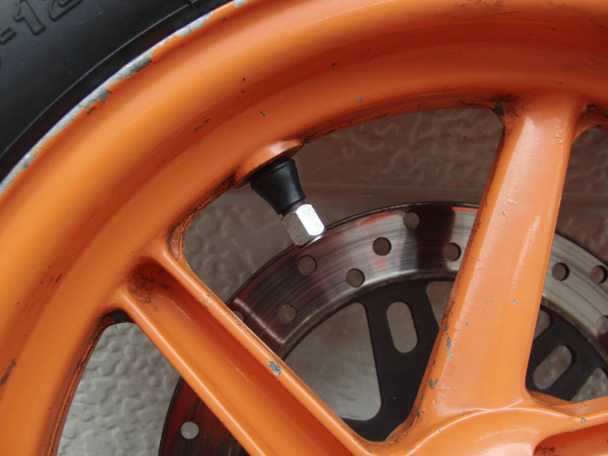 ★NSR50/80 後期 純正6本 レプソルフロントホィール + ブレーキディスク＋バトラックス タイヤ付 ！_画像6