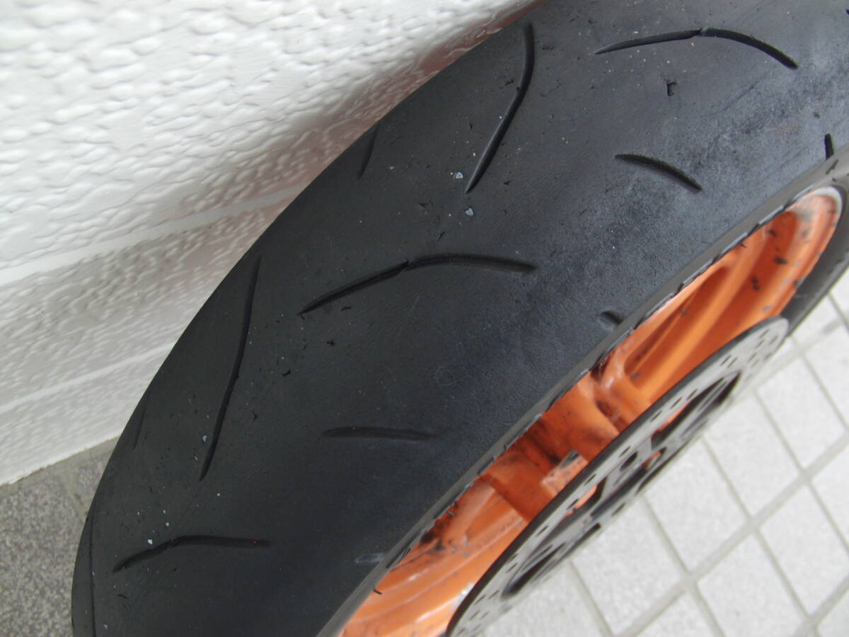 ★NSR50/80 後期 純正6本 レプソルフロントホィール + ブレーキディスク＋バトラックス タイヤ付 ！_画像8