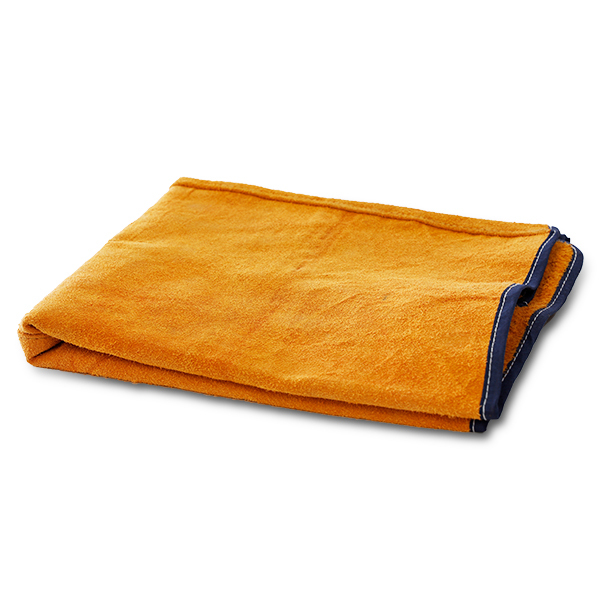 溶接用 革エプロン オレンジ/牛革製エプロン/丈87x幅58cm オレンジ色/溶接作業、ガス、ロウ付けに耐熱火花耐火　アウトレット　B品_画像5