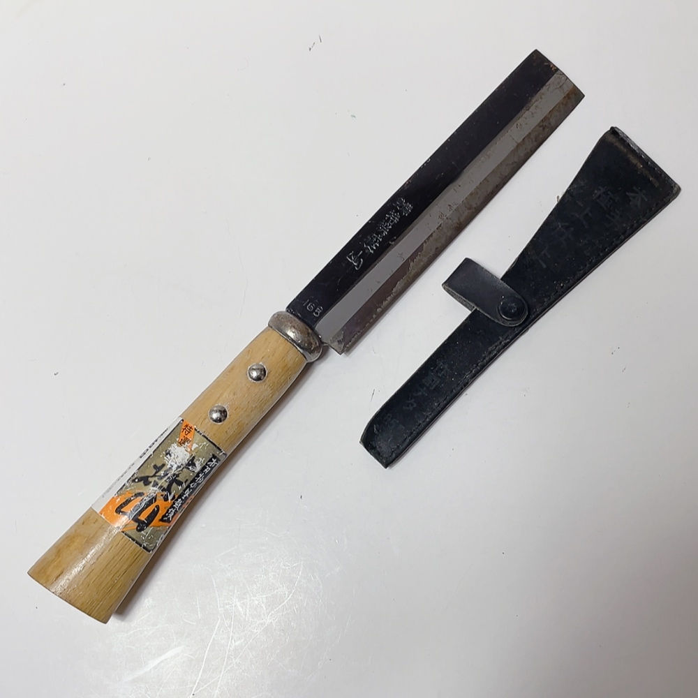 即決 送料無料 中古★燕山 鉈 両刃 170mm ナタ なた 薪割 アウトドア★全長32cm 刃物_画像1