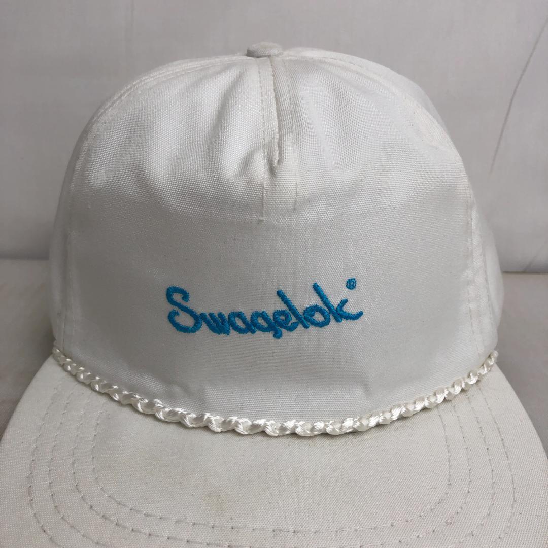 【US古着】キャップ　トラッカーキャップ　刺ロゴ　Swagelok　ホワイト 白　ビンテージキャップ　企業ロゴ　企業物_画像1