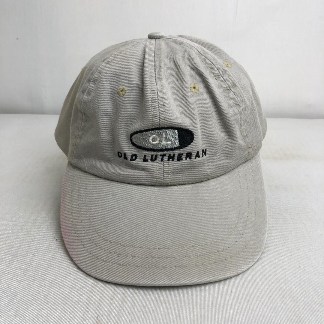 【US古着】キャップ　6パネルキャップ　刺ロゴ　OL　OLD LUTHERAN ビンテージキャップ　グレー　灰色　エンブレム_画像2