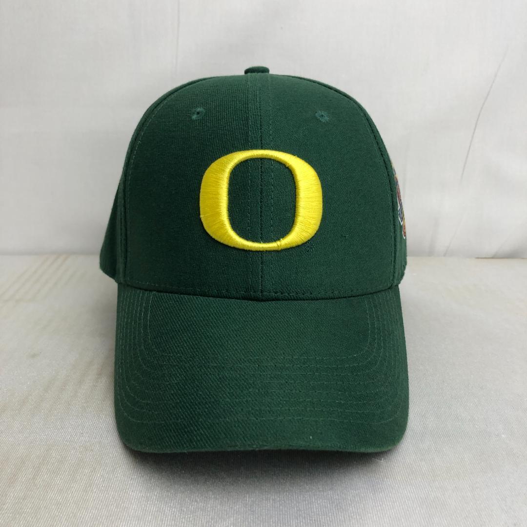 【US古着】キャップ 6パネルキャップ 刺ロゴ NIKE ナイキ オレゴンダックス グリーン 緑 イエロー 黄色 チームロゴ_画像2