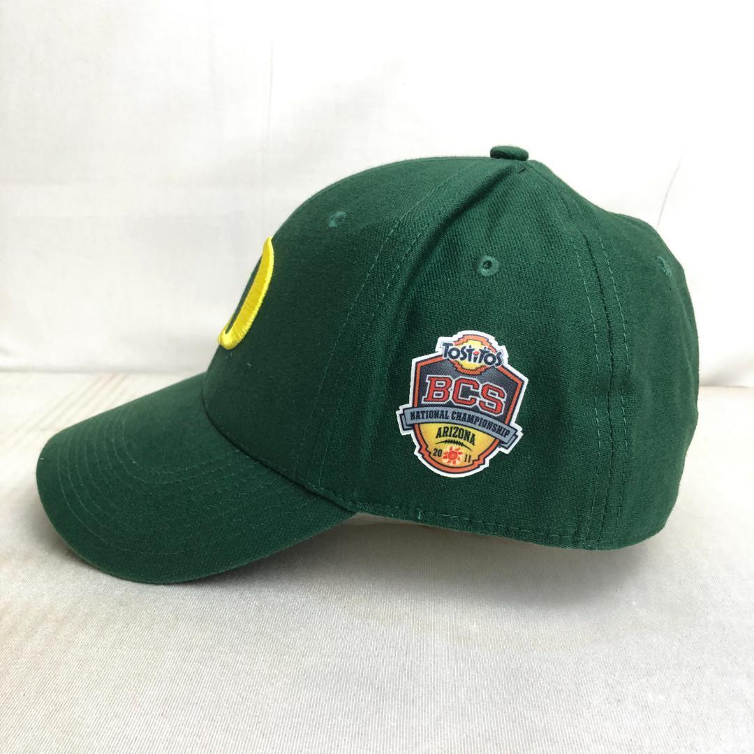 【US古着】キャップ 6パネルキャップ 刺ロゴ NIKE ナイキ オレゴンダックス グリーン 緑 イエロー 黄色 チームロゴ_画像3